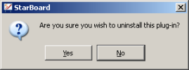 Prompt displayed when uninstalling a plug-in
