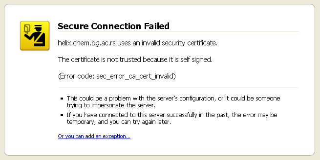 Firefox: SSL upozorenje