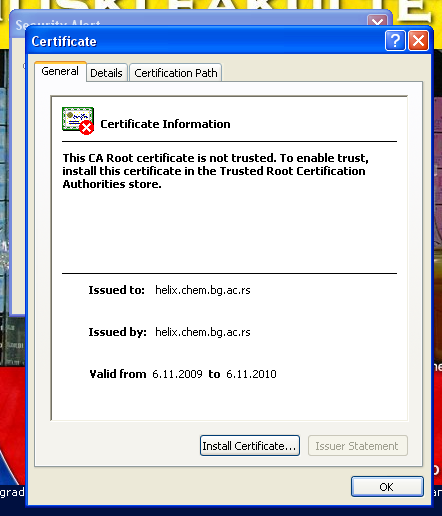 IE: pregled sertifikata